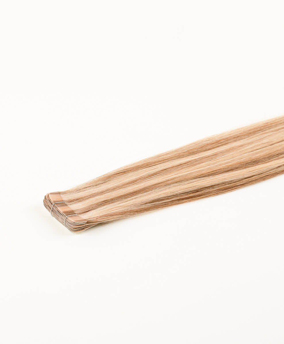 Medium Blonde Highlighted, 20" Slim Tape-in Hair Extensions, P6/16/613