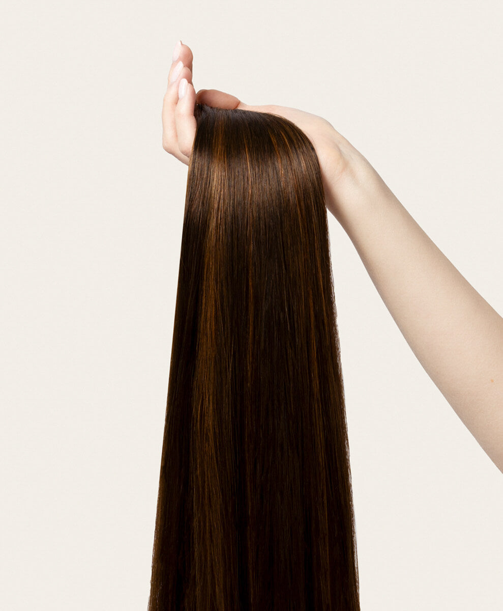 Brunette Lowlights, 20" Micro Fill-In Extensions