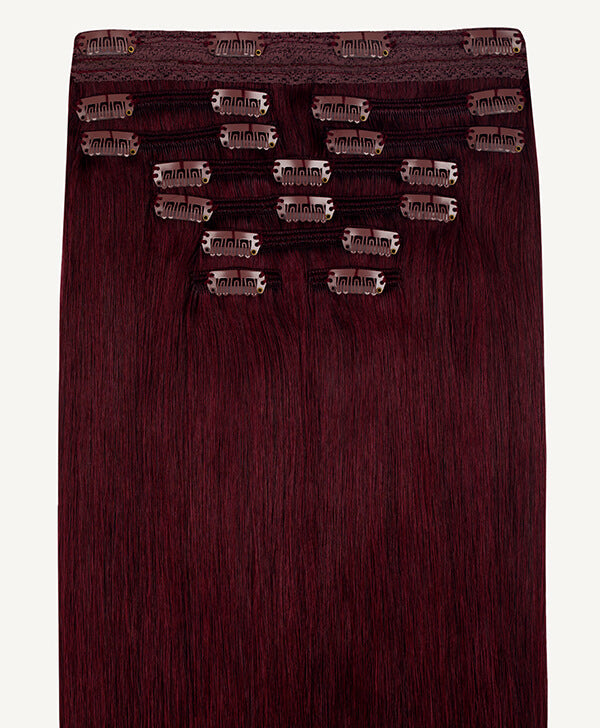 Plum Red, 24" Classic Clip-In Hair Extensions, 280g
