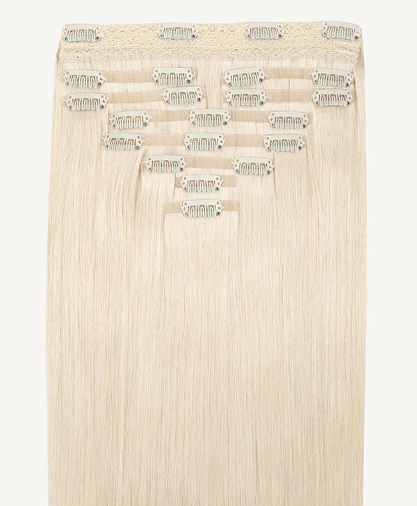 Champagne Blonde, 12" Seamless Clip-In Hair Extensions, #240C, 140g