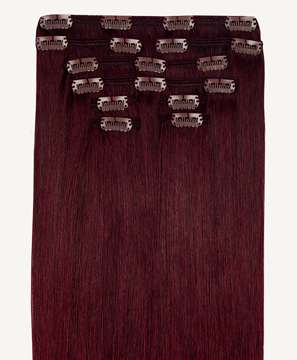 Plum Red, 16" Classic Clip-In Hair Extensions, 100g