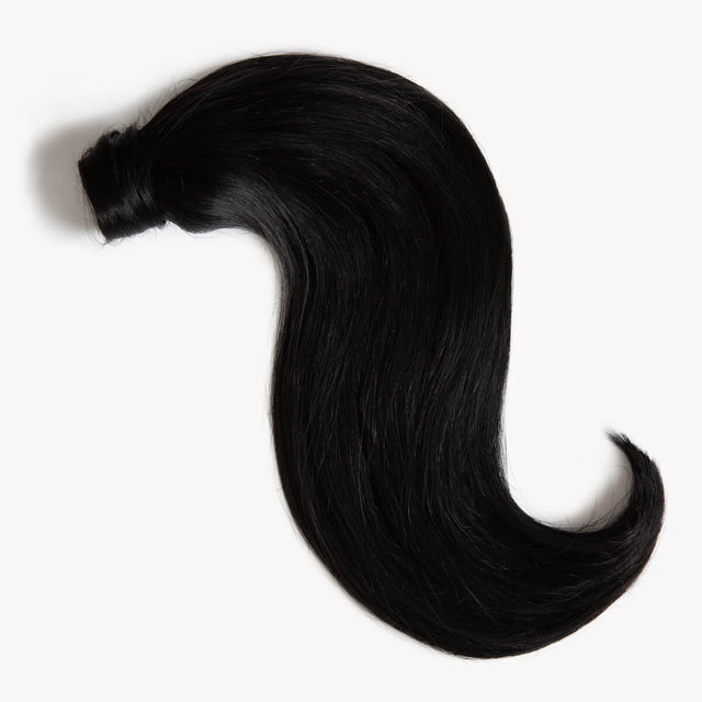 Jet Black, 16" Clipin Ponytail Hair Extensions, 1 120g Milk & Blush