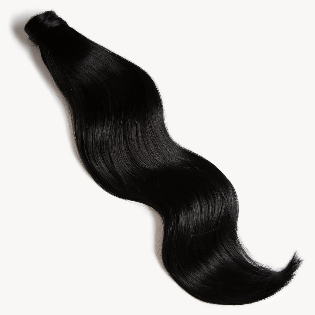 Jet Black, 32" Clipin Ponytail Hair Extensions, 1 180g Milk & Blush