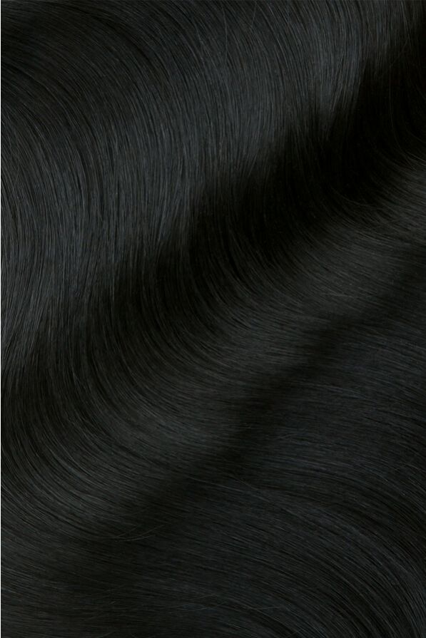 12 inch Seamless 150g Clip-in hair extensions Jet Black