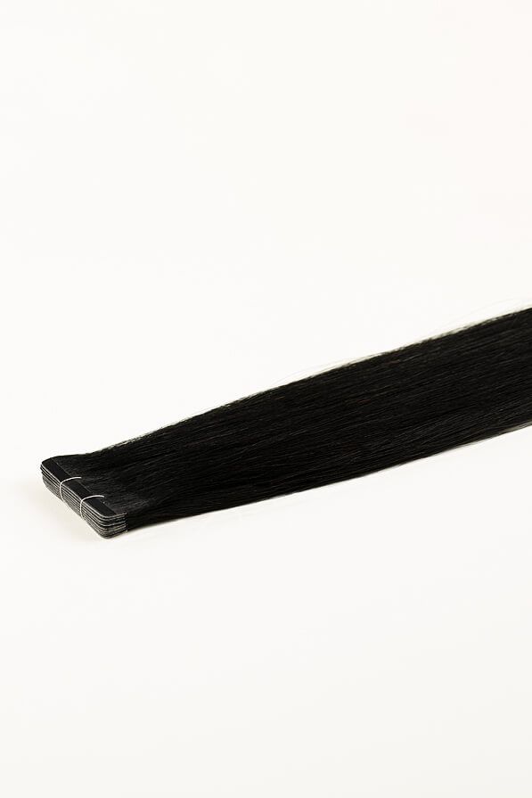 Jet Black, 16" Ultra Slim Tape-In Hair Extensions, #N01