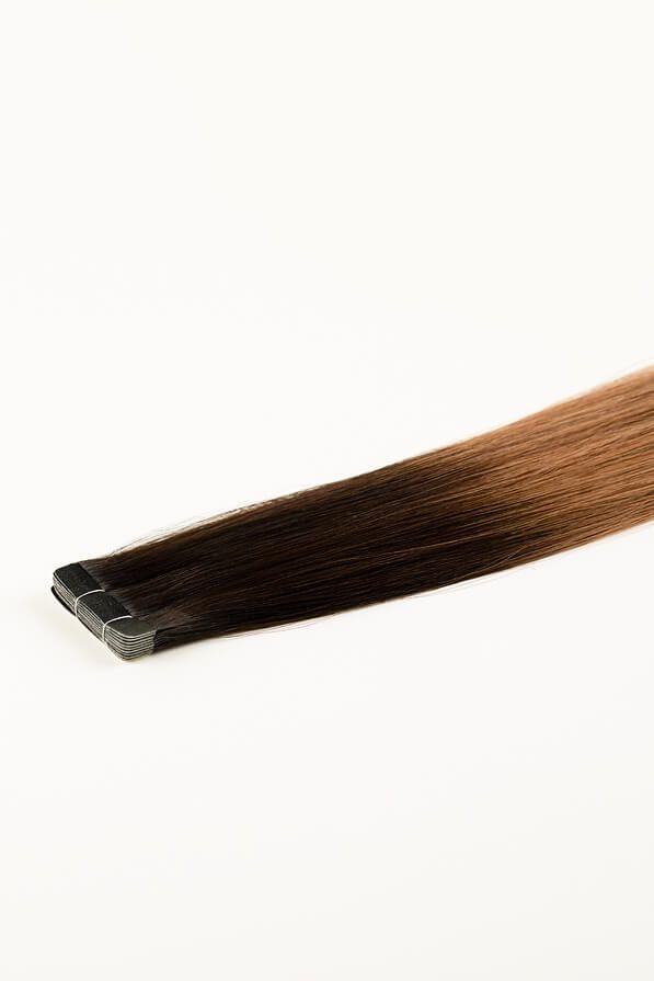 Ombre Brown, 16" Slim Tape-In Hair Extensions, #R34