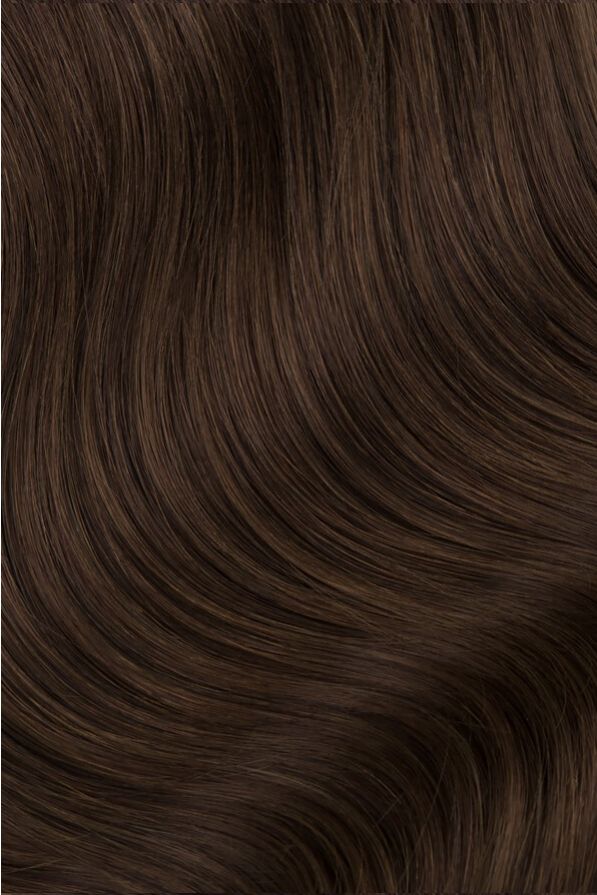16 inch Seamless 160g Clip-in hair extensions Chocolate Brown