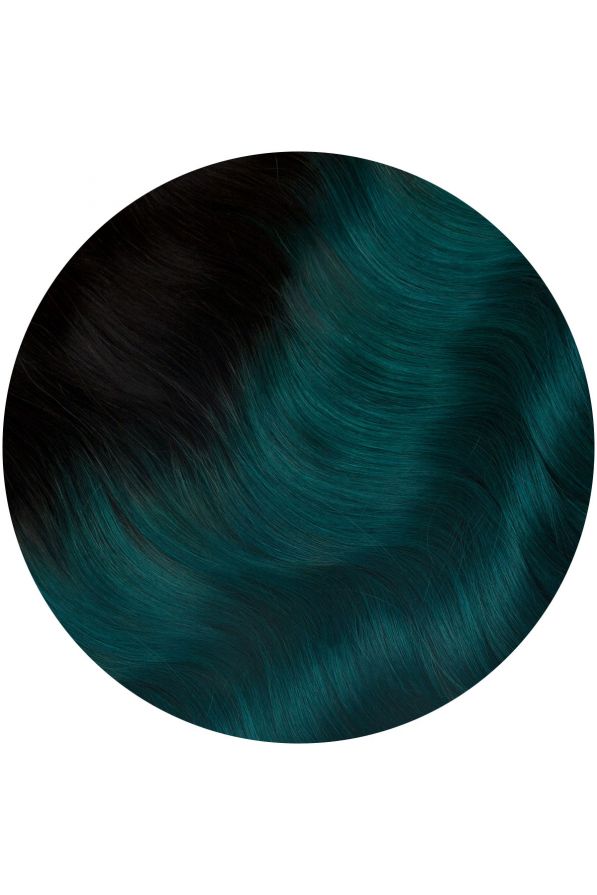 teal ombre full head hair extensions kiss the girl 12 14 inches