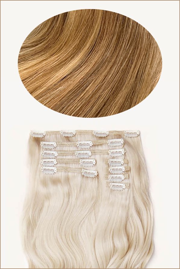Toasted Blonde Highlighted, 16" Classic Clip-In Hair Extensions, 100g
