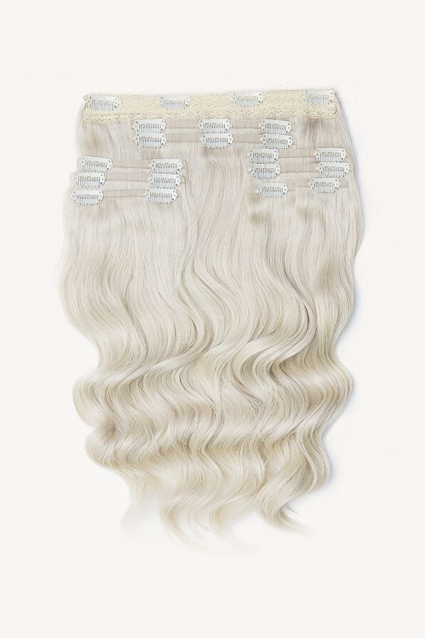 Platinum Blonde, 12" Seamless Clip-In Hair Extensions-main