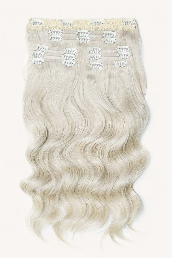 Platinum Blonde, 20" Seamless Clip-In Hair Extensions